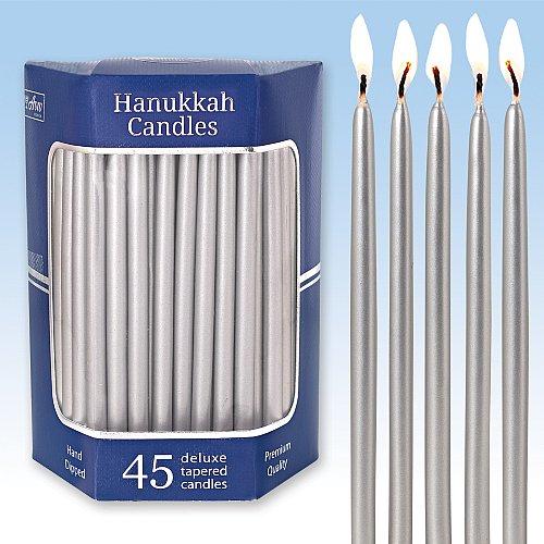 Silver Metallic Hanukkah Candles